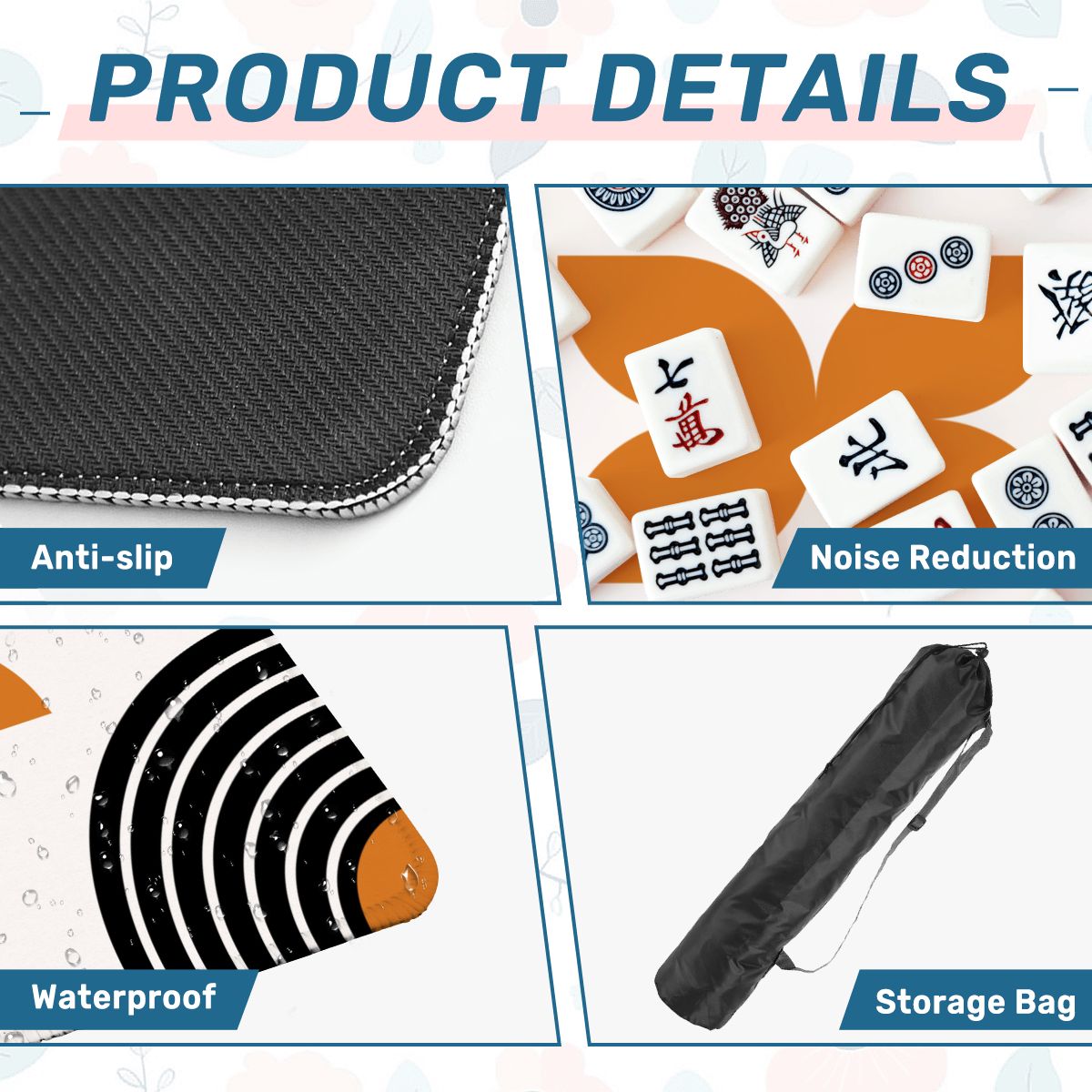 Calm Before Clack Modern Minimalist Geometric Designed Mahjong Mat - Splash of Color Co.