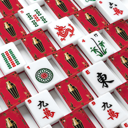 Art Deco Speakeasy Cocktail Shaker American Mahjong Tiles And Carry Case Bundle - Splash of Color Co.