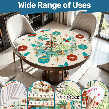 Nostalgic Starry Brite Christmas Holiday Round Mahjong Mat