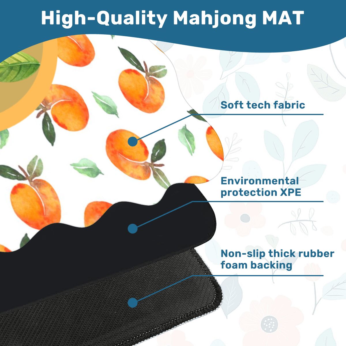 Georgia Peach And Peanuts Scalloped Mahjong Mat - Splash of Color Co.