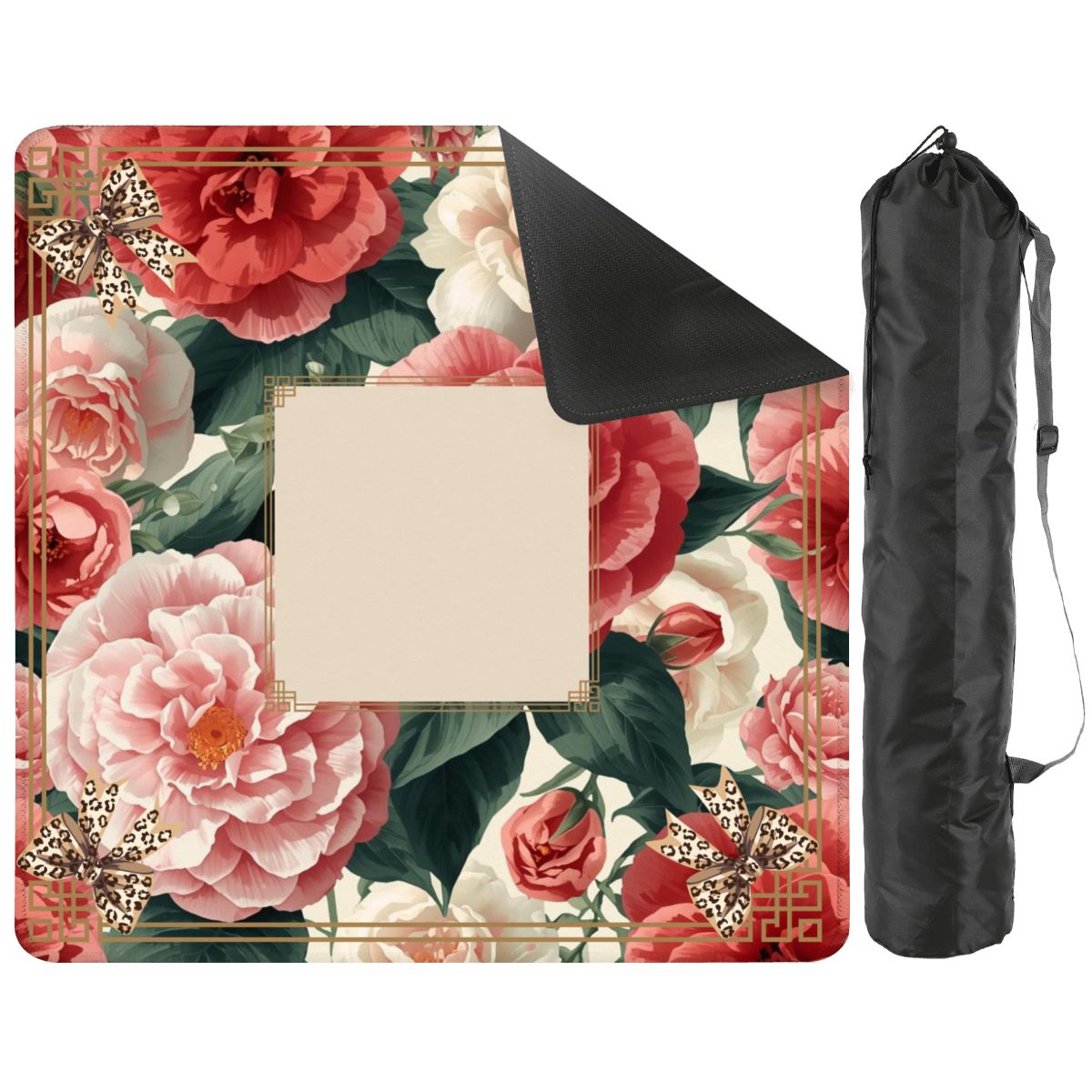 Southern Floral Camellias In Bloom Mahjong Mat - Splash of Color Co.