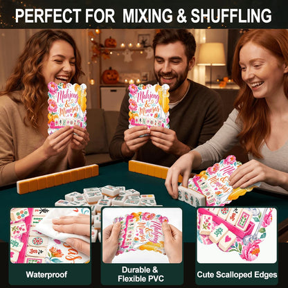 Mahjong And Mimosas Scalloped Mahjong Shuffler Cards  Set of 4