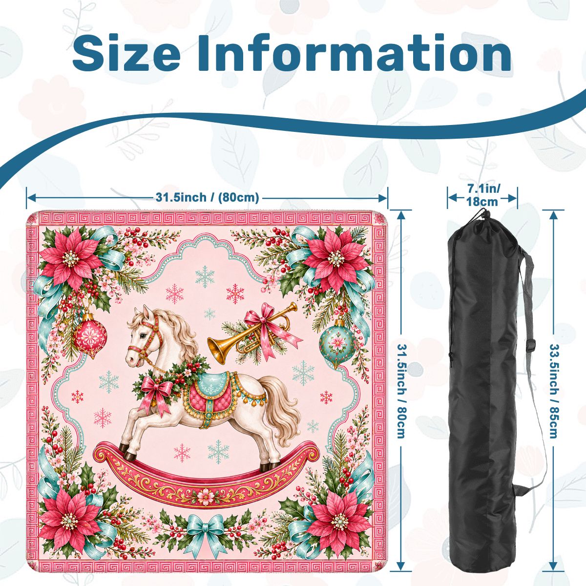 Magical Christmas Mahjong Mat Rocking Horse
