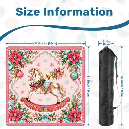 Magical Christmas Mahjong Mat Rocking Horse