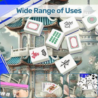 Asian Pagoda Gardens Chinoiserie Mahjong Mat - Splash of Color Co.