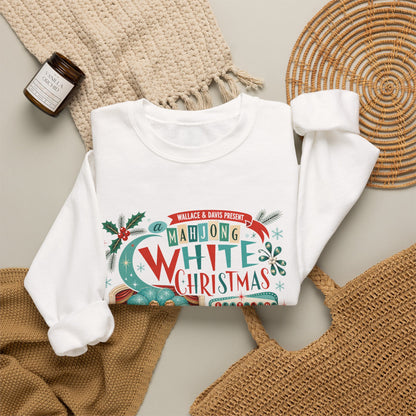 White Christmas Crewneck Vintage Holiday Mahjong Lover Sweatshirt