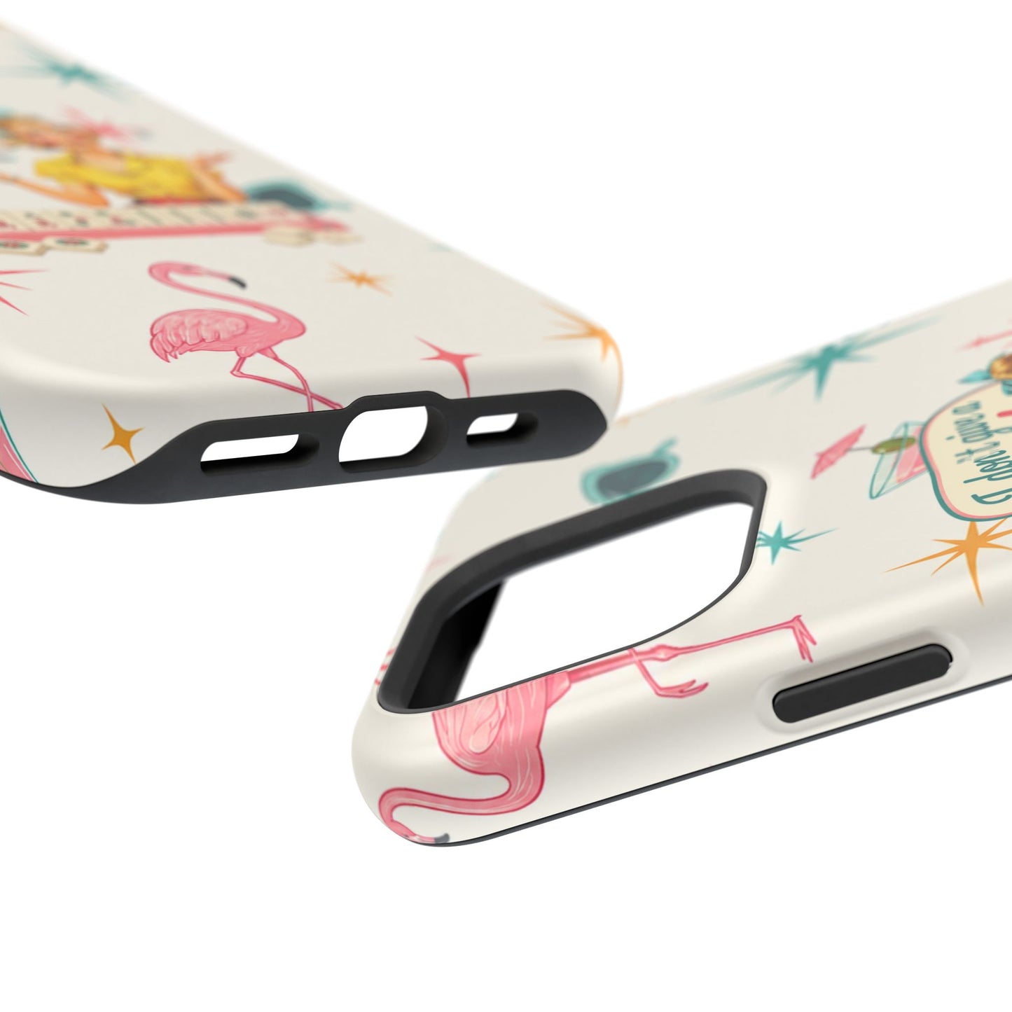 Funny Mahjong Tropical Flamingo Phone Case — “I Don’t Give a Crak” Magnetic Impact-Resistant Case