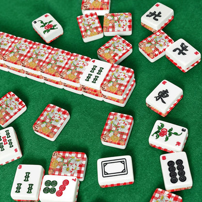 The Real Mahj Wives Red Gingham Nostalgic American Mahjong Tiles And Carry Case - Splash of Color Co.