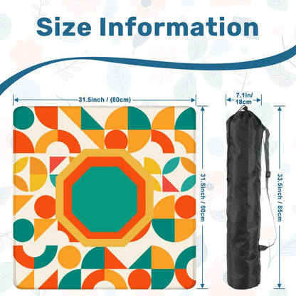 Mahjong Mat Geometric Color Splash Mahjong Mat – Teal, Yellow & Orange