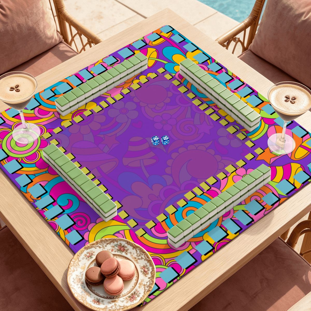 Shroom Boom Modtastic Mahjong Mat Sleek Surface - Splash Of Mahj And Color Co.
