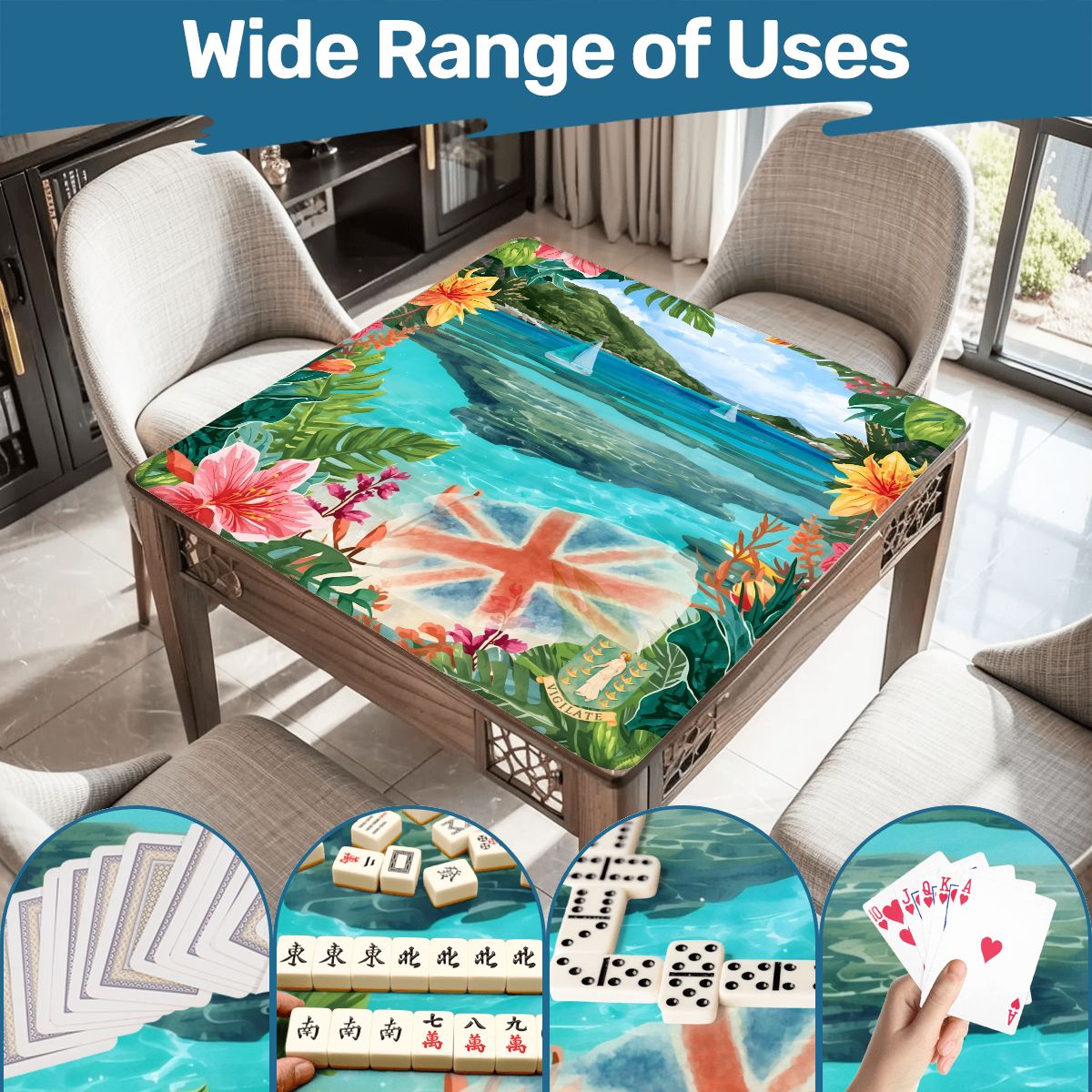BVI British Virgin Islands Tropical Mahjong Mat - Splash of Color Co.