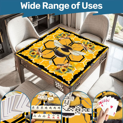 Mahjong Bumble Bee Mat, Sunflower Yellow Honey Pot Mahj Mat - Splash of Color Co.