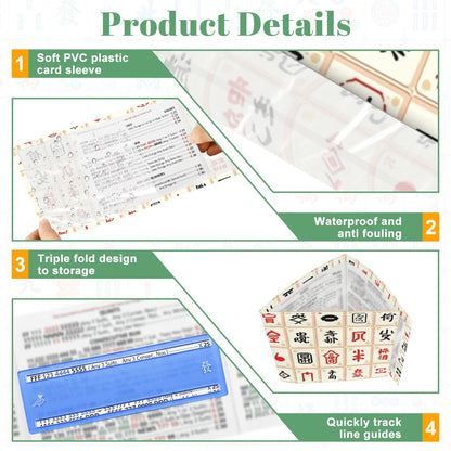 4 Mahjong Card HolderS with Line Finder, Mahj Tile Designed