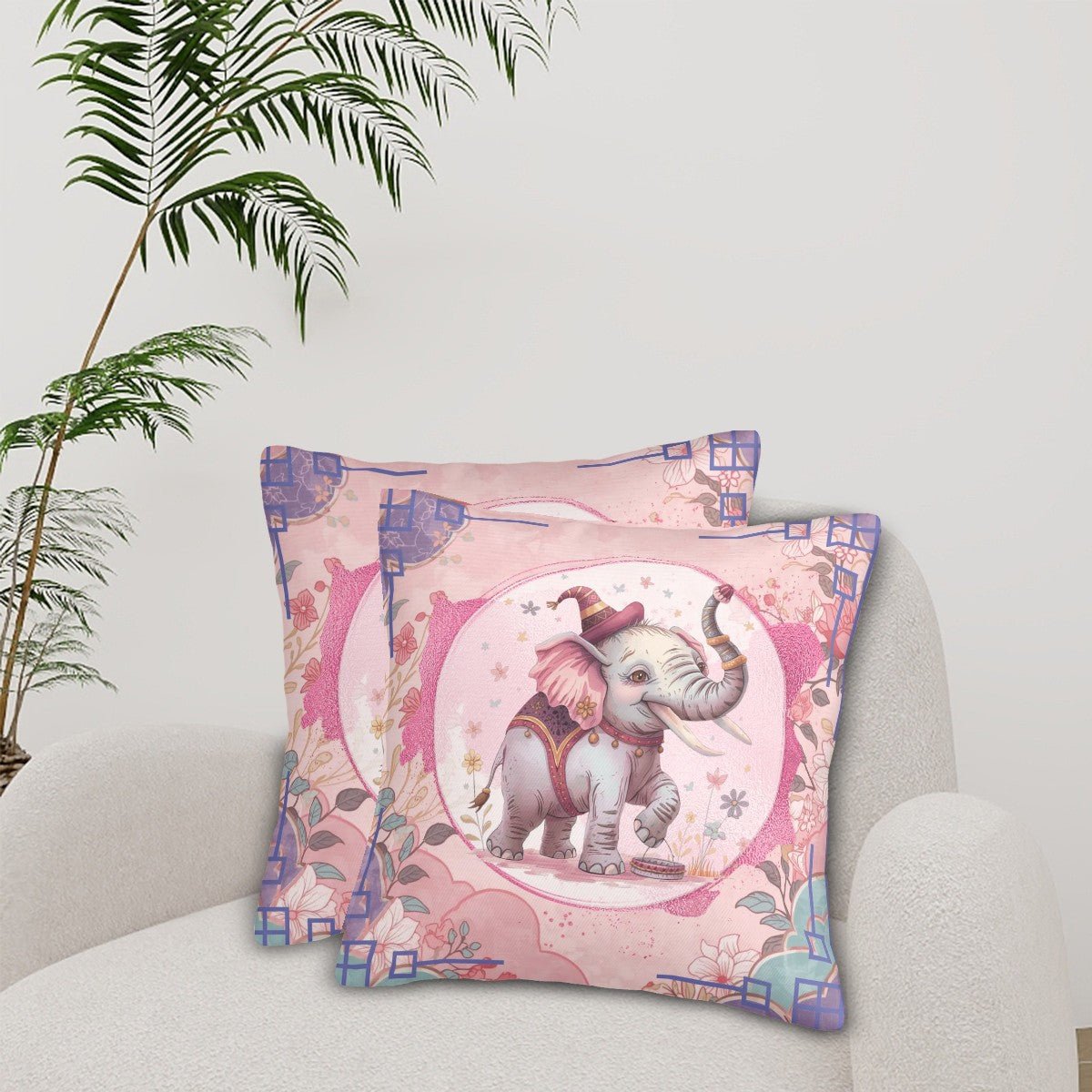 Asian Elephant Tilly Tusk Garden Pillow Covers - Splash of Color Co.
