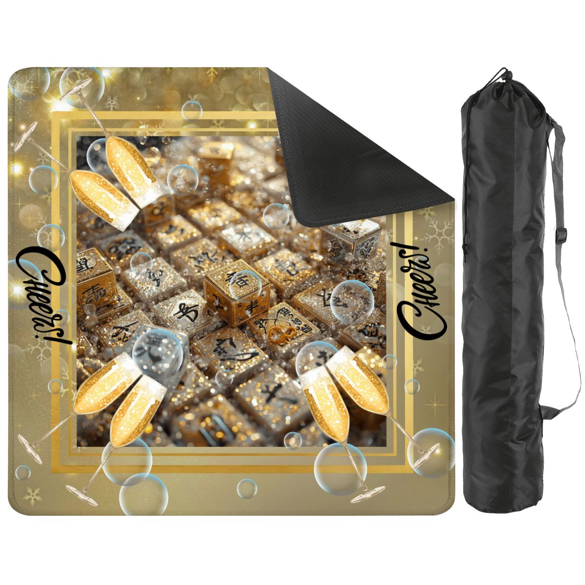 New Year's Eve Mahjong Mat, Glitz Gold - Splash of Color Co.