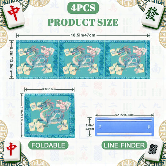 Watercolor Dragon 4 Mahjong Card Holder with Line Finder - Splash of Color Co.