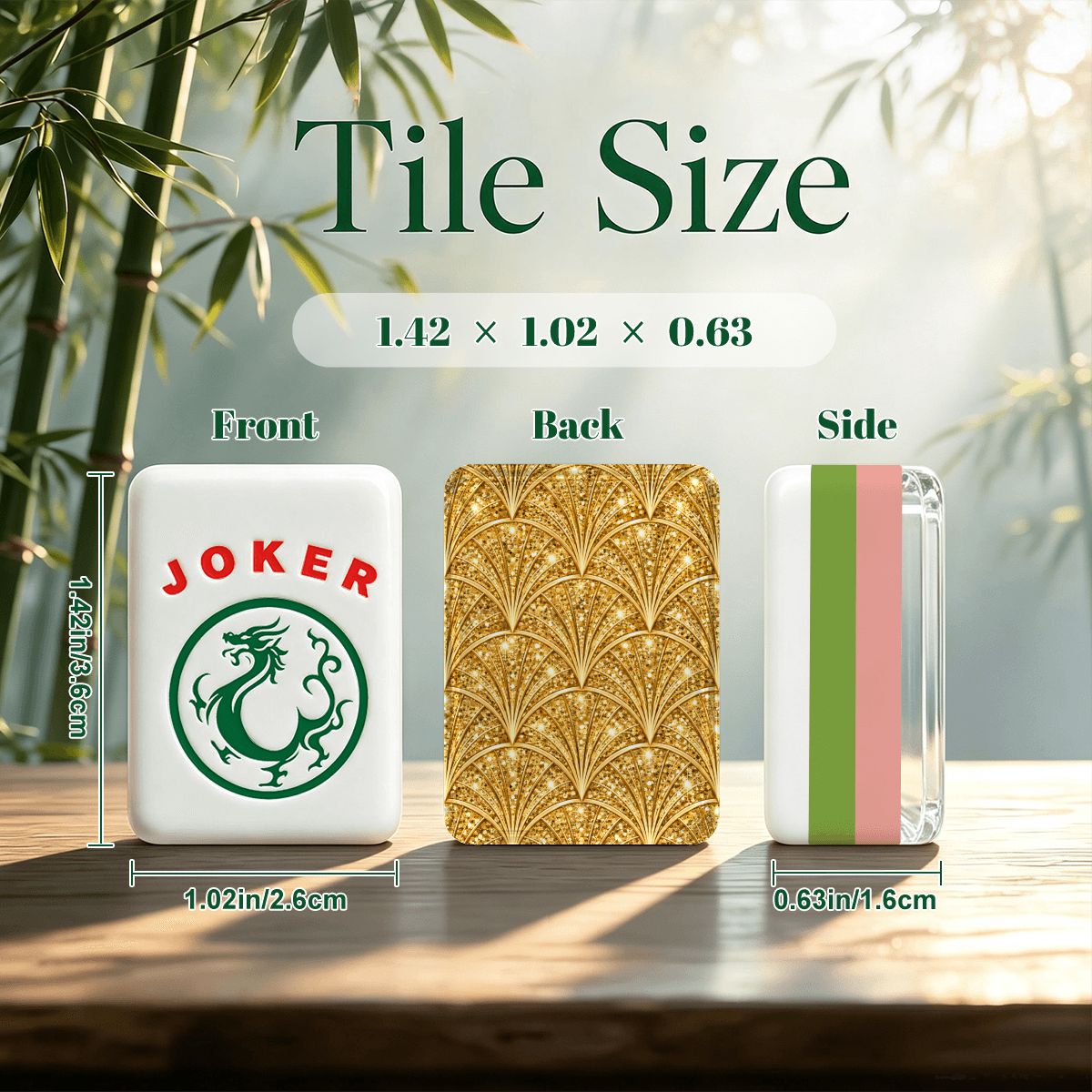 Art Deco Gold Glitz 4Layer American Mahjong Tiles Set And Carry Case - Splash Of Mahj And Color Co.