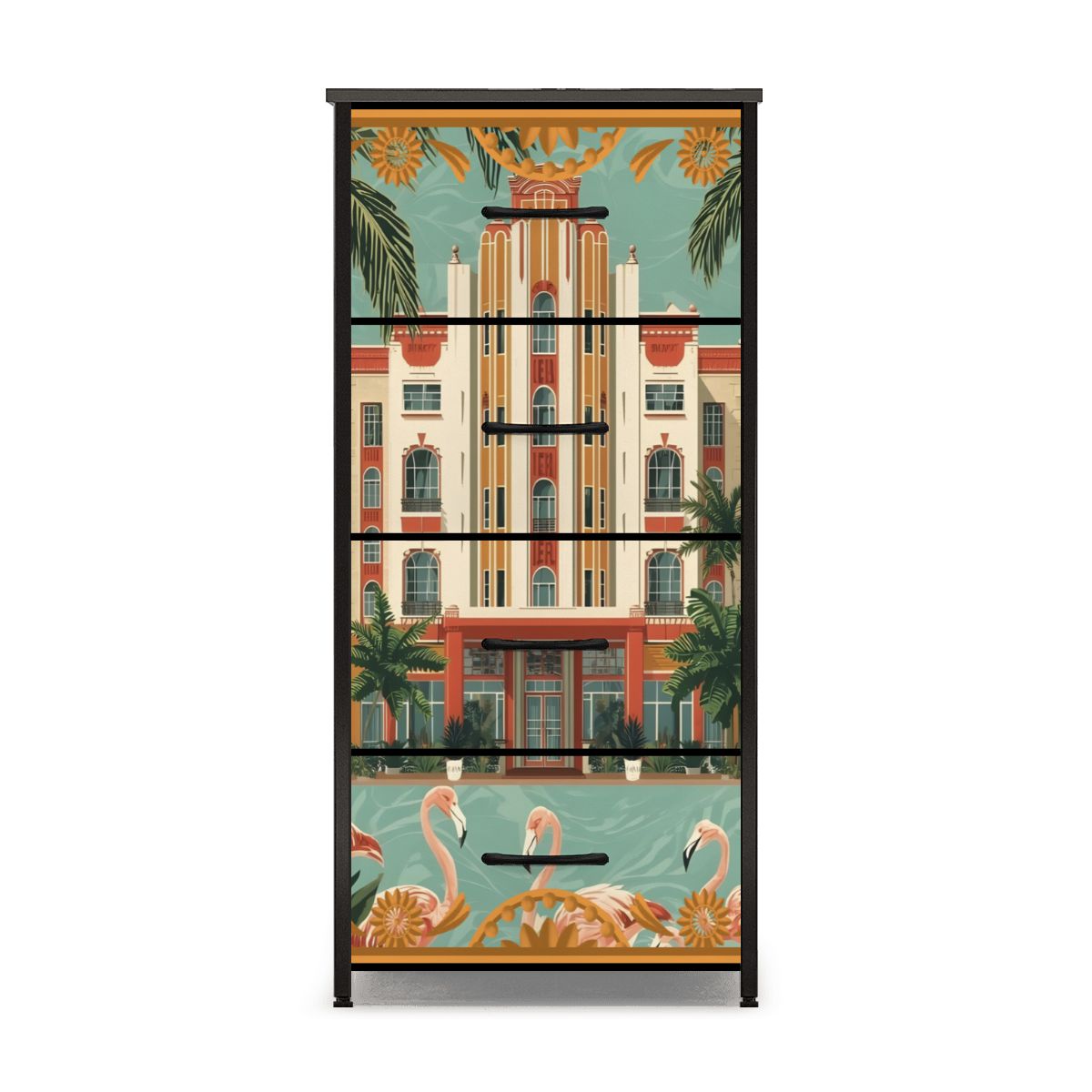 Art Deco Old World Florida 4 - Drawer Dresser - Splash of Color Co.