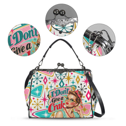 Funny Mahjong Modcentric Kisslock Purse, I Don't Give A Crak