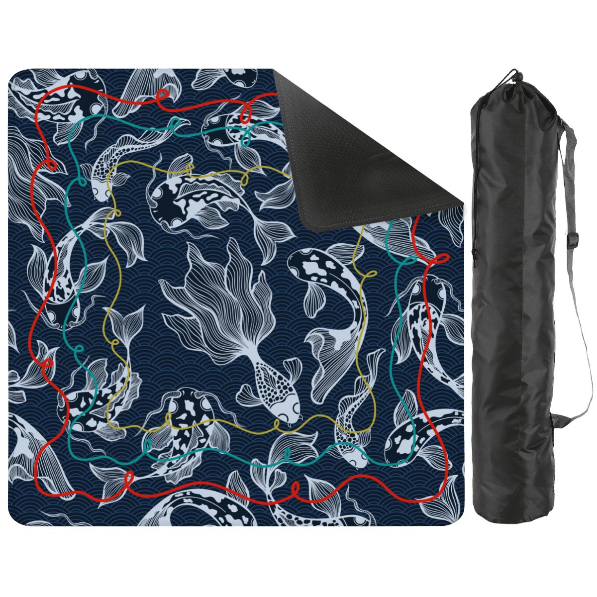 Koi Fish Calling Nautical Mahjong Mat - Splash of Color Co.