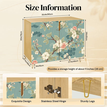 Asian Cherry Blossom Mahjong Tiles And Accessories Sideboard Credenza - Splash Of Mahj And Color Co.