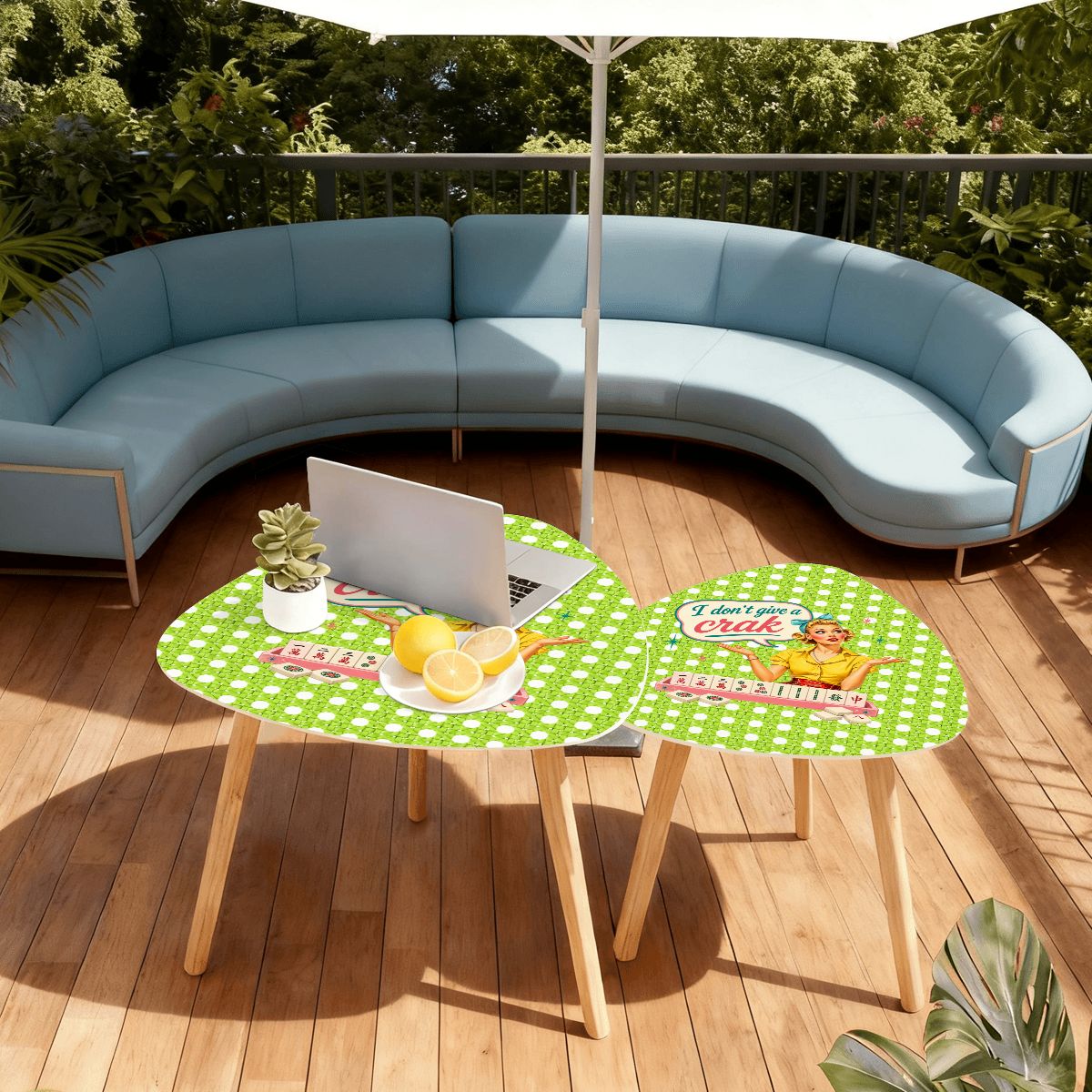 Funny Mahjong Nesting Tables, I Don't Give A Crak - Splash Of Mahj And Color Co.