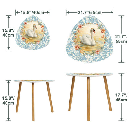 On Golden Pond Floral Swan Modern Nesting Tables - Splash of Color Co.