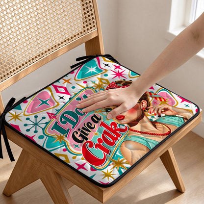 Funny Mahjong I Don't Give A Crak Quilted Chair Cushion