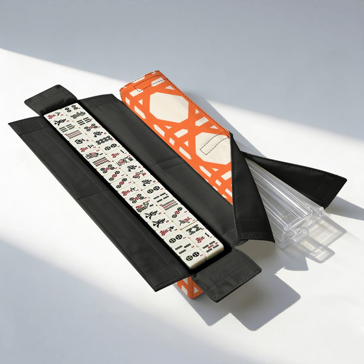 Orange Cane Bundle Rack And Tile Organizer Mahjong Bag Set - Splash of Color Co.