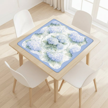 Baby Blue Floral Hydrangea Mahjong Mat - Splash of Color Co.