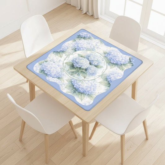 Baby Blue Floral Hydrangea Mahjong Mat - Splash of Color Co.