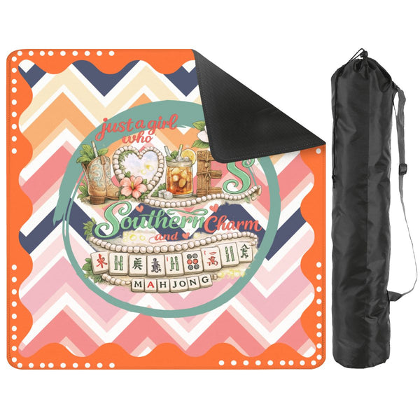 Just A Girl Who Likes Southern Charm And Mahjong Mini Travel Mahjong Mat (Ship Rolled up)