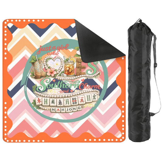 Just A Girl Who Likes Southern Charm And Mahjong Mini Travel Mahjong Mat (Ship Rolled up)