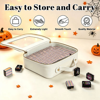Halloween Mahjong Engraved Tiles Wicked Bulldog Whimsical Designed With Carry Case