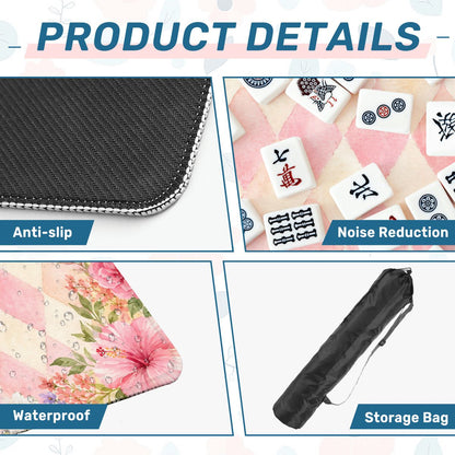 Harlequin Romance Petals Of Pink Vintage Inspired Mahjong Mat - Splash Of Mahj And Color Co.