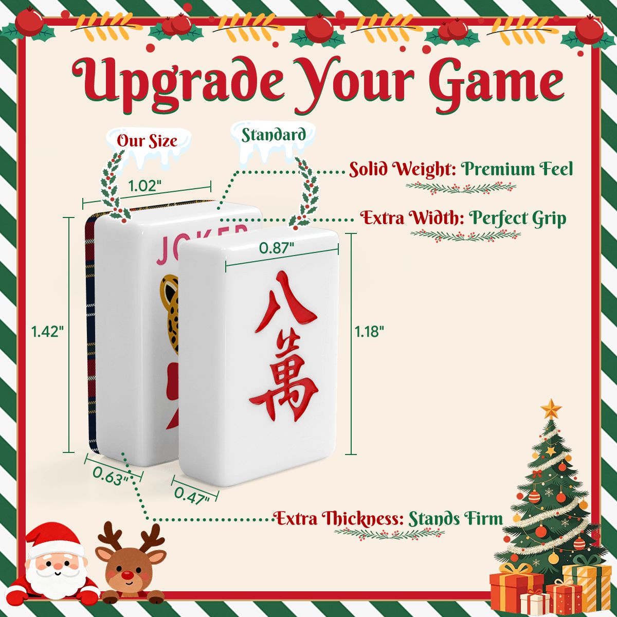 Christmas Plaid Glam Holiday Christmas Mahjong Tiles And Carry Case