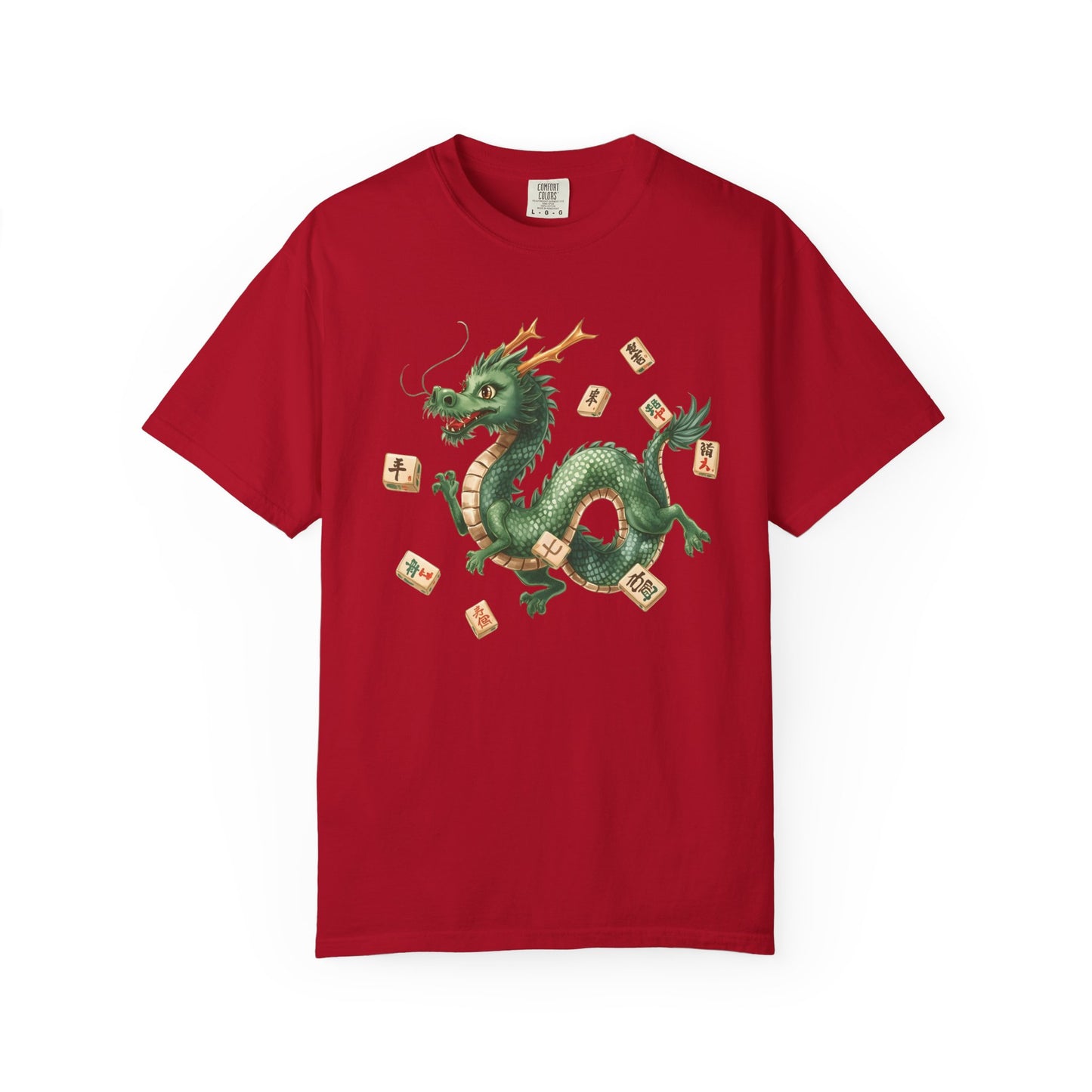 Mahjong Dragon T-Shirt — Vintage Green Dragon Mahjong Tiles Tee - Splash of Color Co.