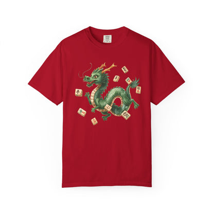 Mahjong Dragon T-Shirt — Vintage Green Dragon Mahjong Tiles Tee - Splash of Color Co.
