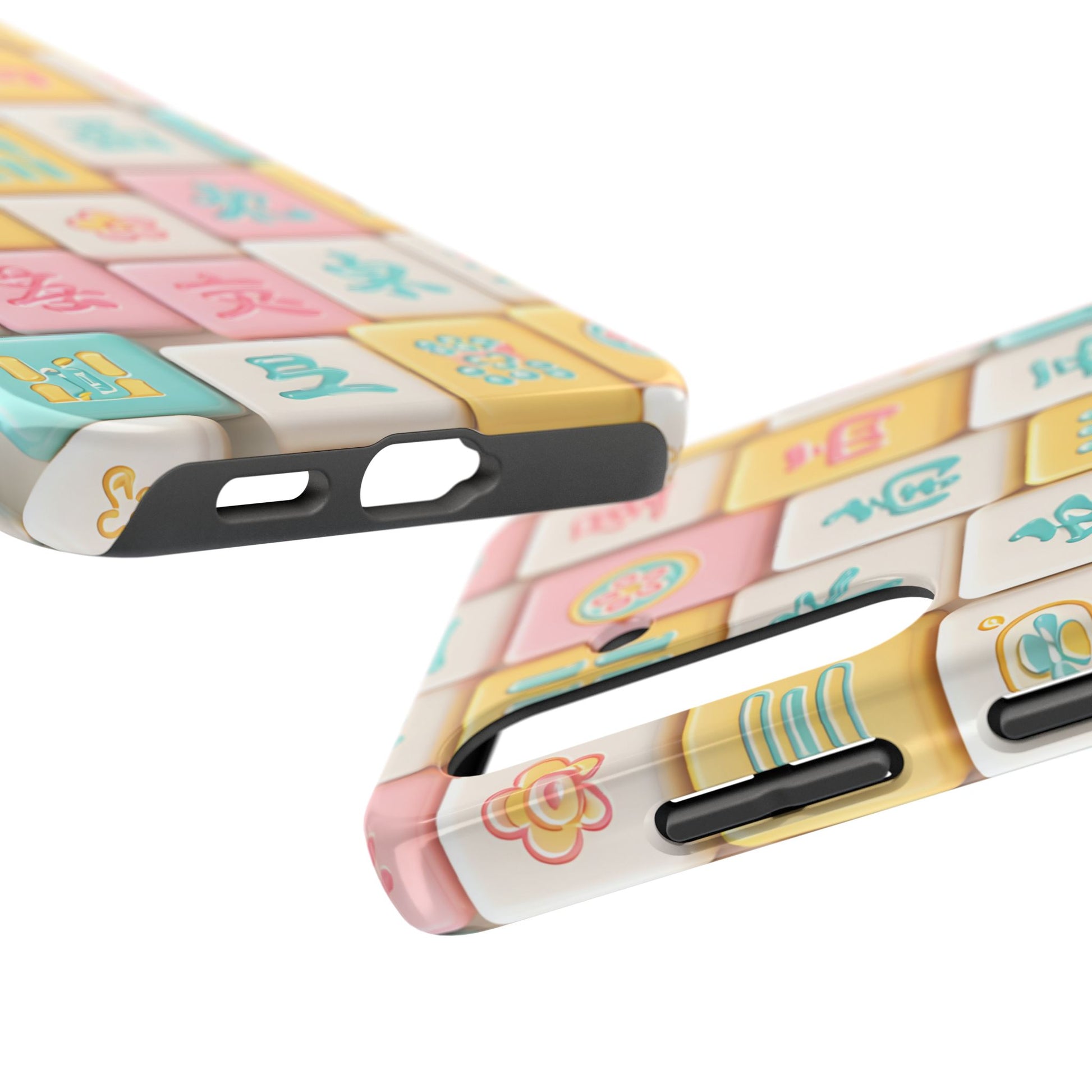 Pastel Mahjong Tile Phone Case | Cute Asian Game Pattern, Durable Protective Case - Splash of Color Co.