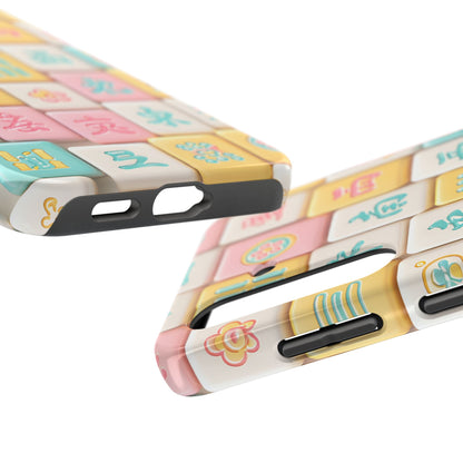 Pastel Mahjong Tile Phone Case | Cute Asian Game Pattern, Durable Protective Case - Splash of Color Co.