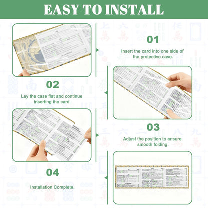 Art Deco Gilded Gold, Royal Blue 4 Mahjong Card Holder with Line Finder - Splash of Color Co.