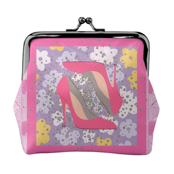 Girly Glam Women's Leather Kiss Lock Coin Purse - Splash of Color Co.