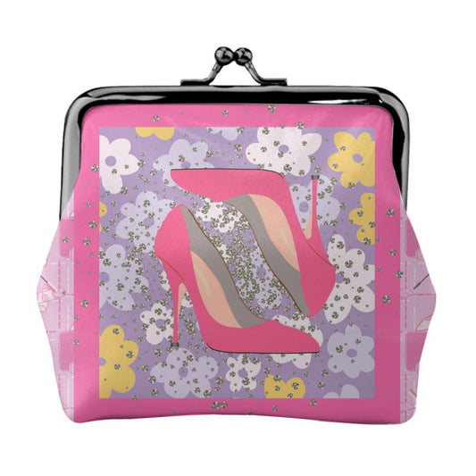 Girly Glam Women's Leather Kiss Lock Coin Purse - Splash of Color Co.