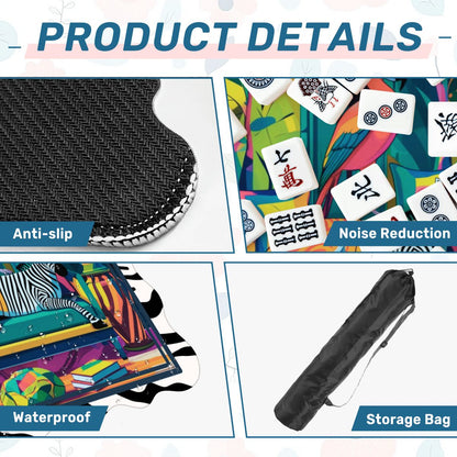 Wild Thang Animal Safari Scalloped Mahjong Mat - Splash of Color Co.