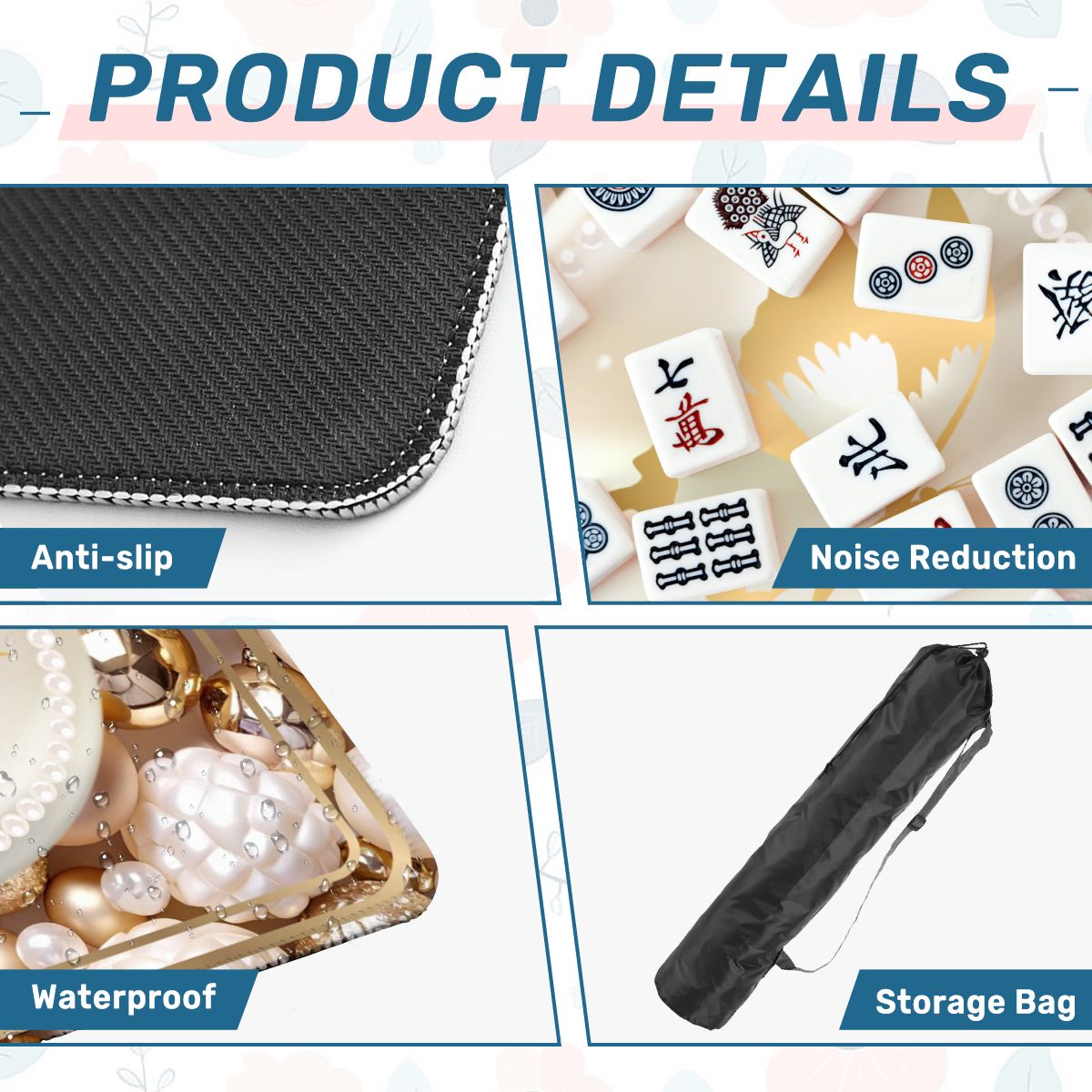 Pearls Of Wisdom Golden Bling Mahjong Mat