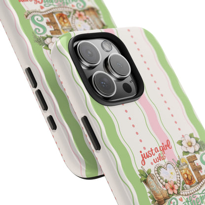 Just a Girl, Who Loves Southern Charm and Mahjong Preppy Pastel Phone Cases - Splash of Color Co.