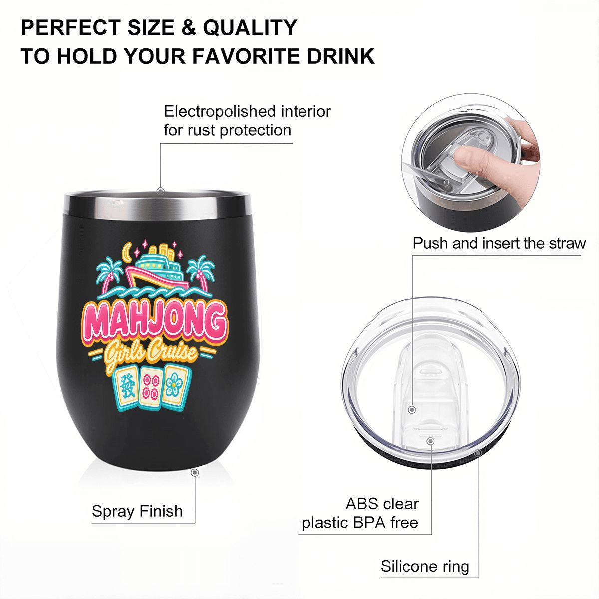 Mahjong Girls Cruise Egg - Shaped Tumbler - Splash of Color Co.