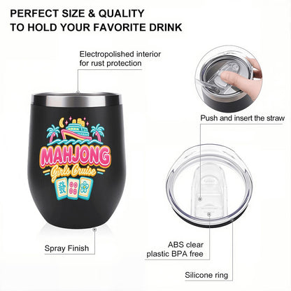 Mahjong Girls Cruise Egg - Shaped Tumbler - Splash of Color Co.