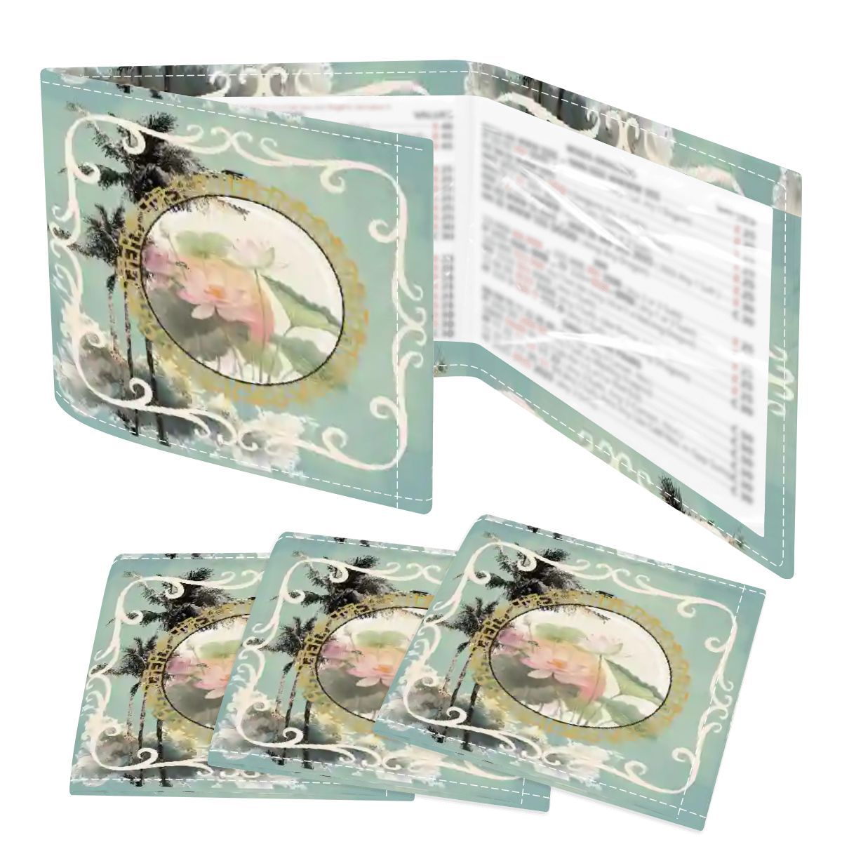 Sage Island Imperial Palm Heritage Collection 4 Mahjong Card Holder with Line Finder - Splash of Color Co.