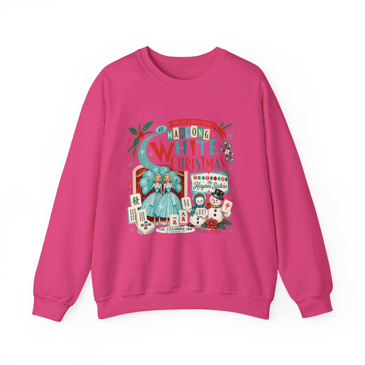 White Christmas Crewneck Vintage Holiday Mahjong Lover Sweatshirt